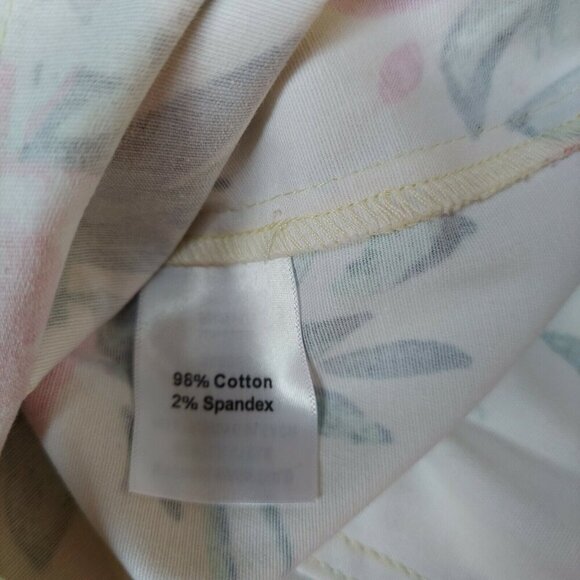 Norm Thompson Womens Large Floral Print Denim Style Jacket Stretch Flap Pocket - Picture 5 of 9